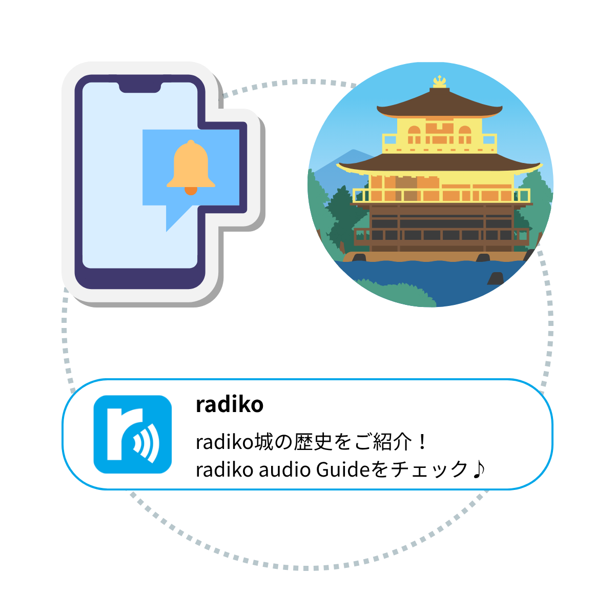 STEP 01 観光地に近づくとスマホに通知